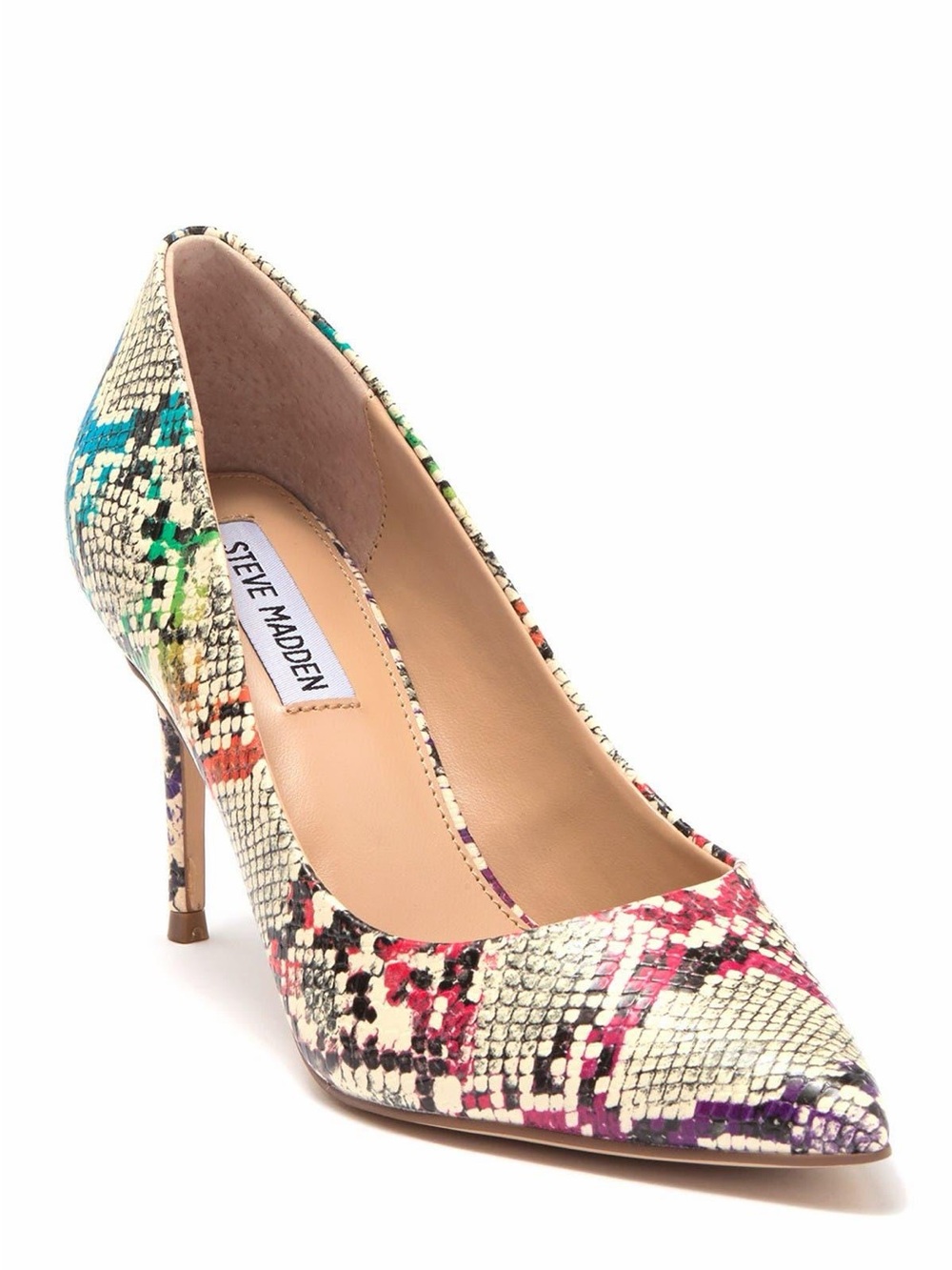 Steve Madden Multicolor Snakeskin Print Pointed Toe Stiletto Pumps Heels